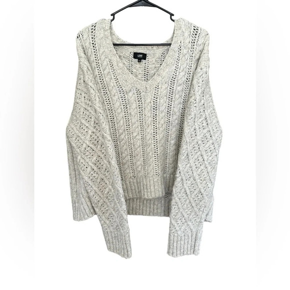 Line Pullover cable knit v-neck sweater with beautiful detailing Size L - Picture 3 of 8